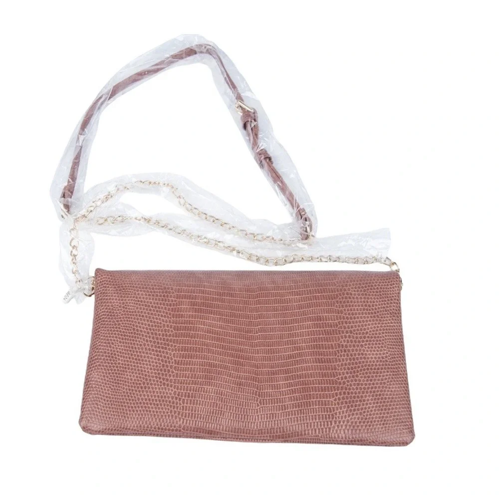 Urban‎ Expressions Womens Rykard Blush Croc Clutch Crossbody Bag Purse